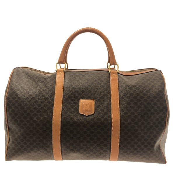 37306446 1 Celine Macadam Pattern PVC Boston Bag Brown