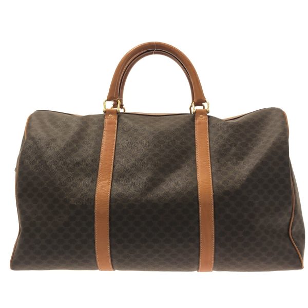 37306446 3 Celine Macadam Pattern PVC Boston Bag Brown