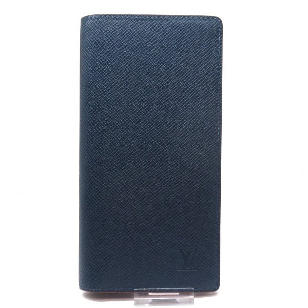 37312384 1 Louis Vuitton Portefeuille Brazza Leather Taiga Long Wallet Blue