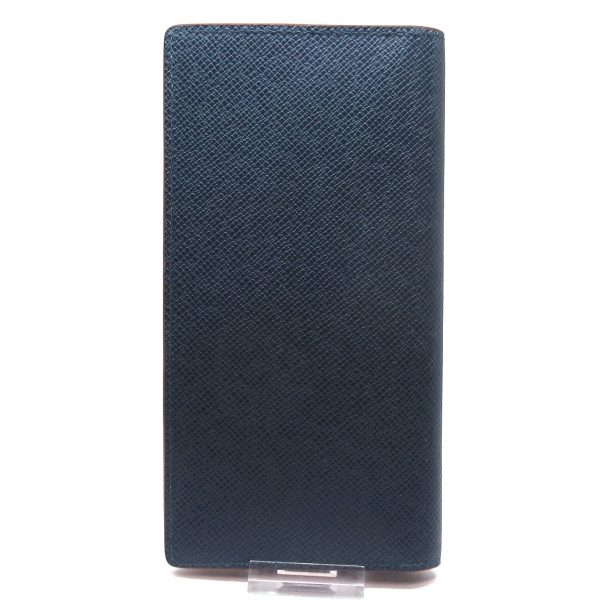 37312384 2 Louis Vuitton Portefeuille Brazza Leather Taiga Long Wallet Blue