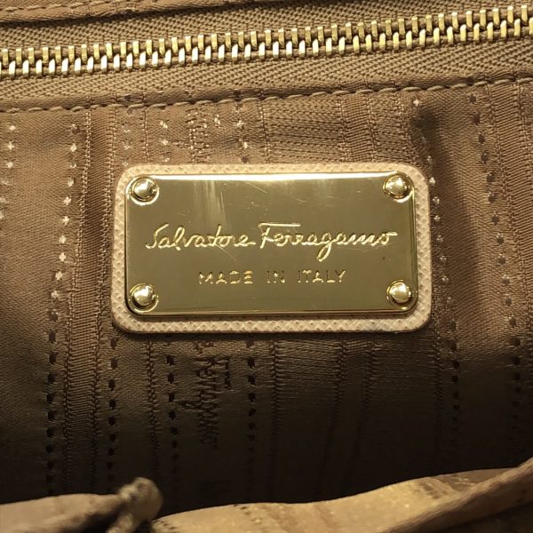 37312400 7 Salvatore Ferragamo Dalina Gancini Leather Handbag Beige