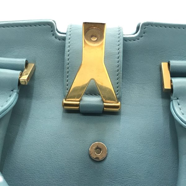 37312415 10 Saint Laurent Paris Petit Cabas Leather Handbag Blue