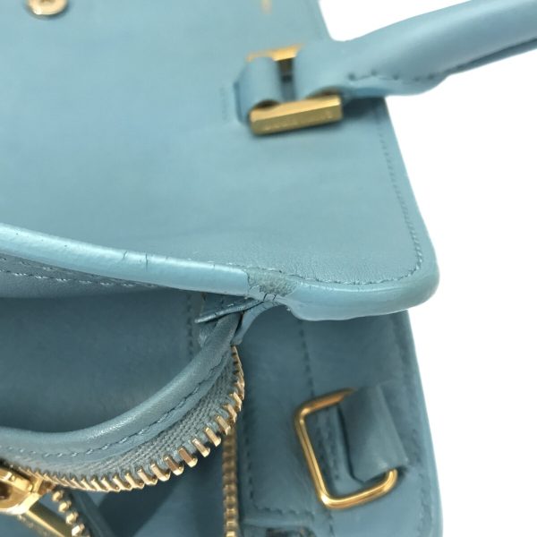 37312415 12 Saint Laurent Paris Petit Cabas Leather Handbag Blue