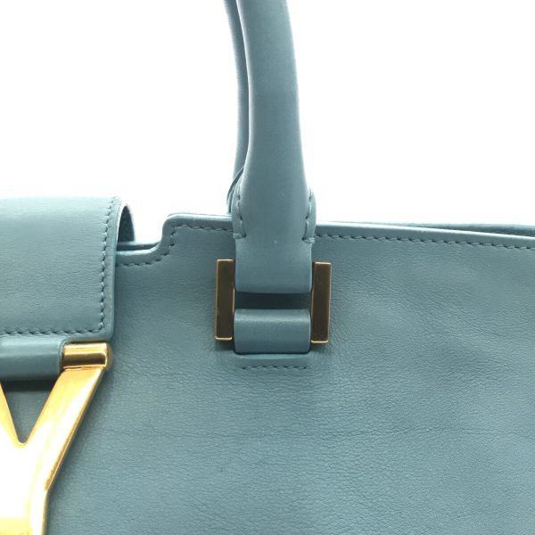 37312415 9 Saint Laurent Paris Petit Cabas Leather Handbag Blue