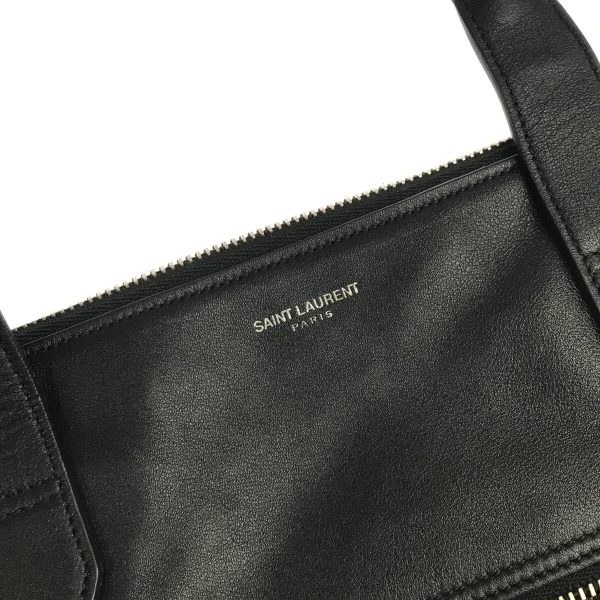 37312423 12 Saint Laurent Paris Boston Leather Bag Black