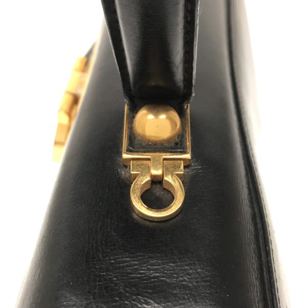 37312446 9 Salvatore Ferragamo Gancini Leather Handbag Black