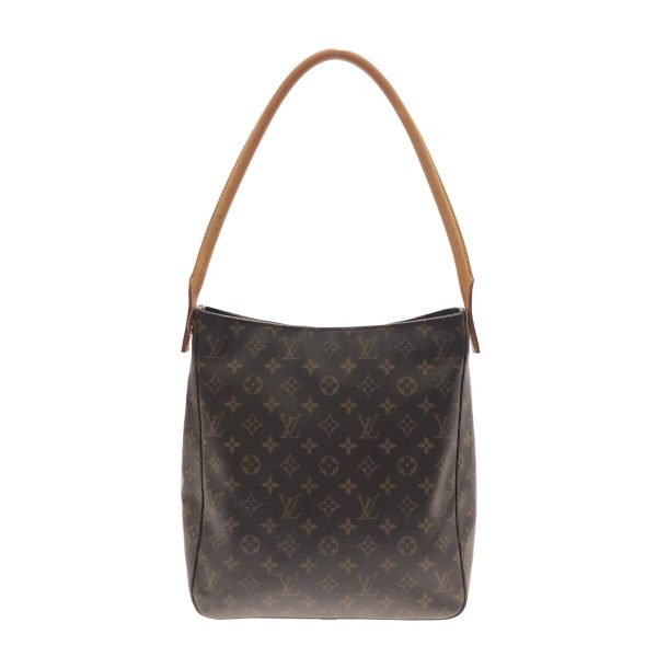 37319837 1 Louis Vuitton Looping Canvas Monogram Shoulder Bag Brown