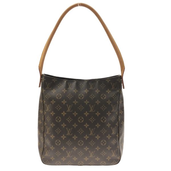 37321371 1 Louis Vuitton Looping Canvas Monogram Shoulder Bag Brown