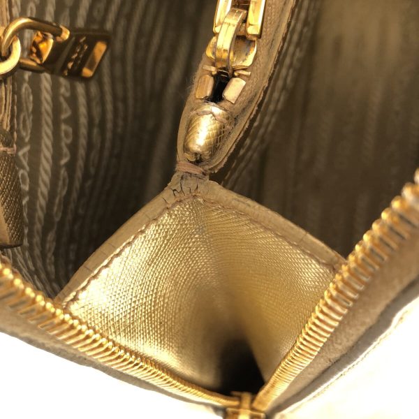 37347363 12 Prada Promenade Handbag Saffiano Leather Gold