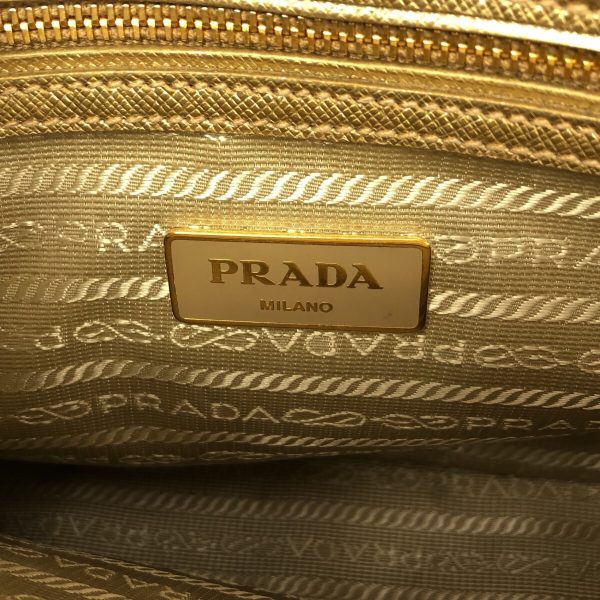 37347363 7 Prada Promenade Handbag Saffiano Leather Gold