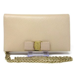 37347411 1 Salvatore Ferragamo Vara Chain Wallet Ivory