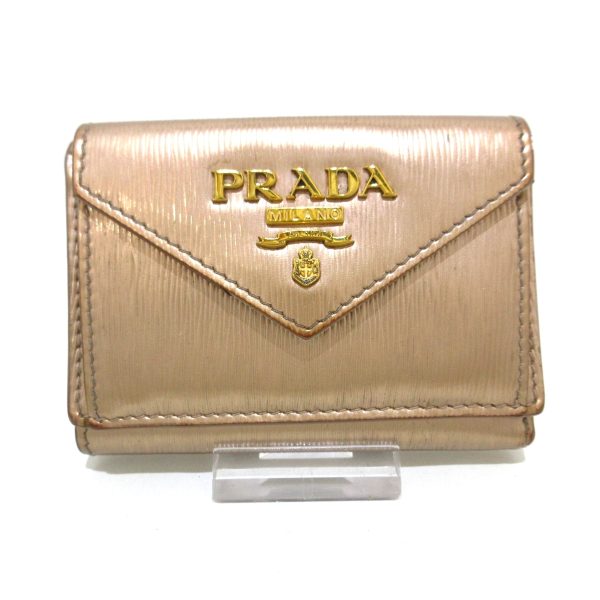 37347457 1 Prada Trifold Wallet Enamel Pink Gold