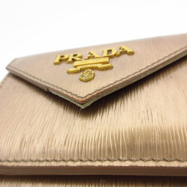 37347457 8 Prada Trifold Wallet Enamel Pink Gold