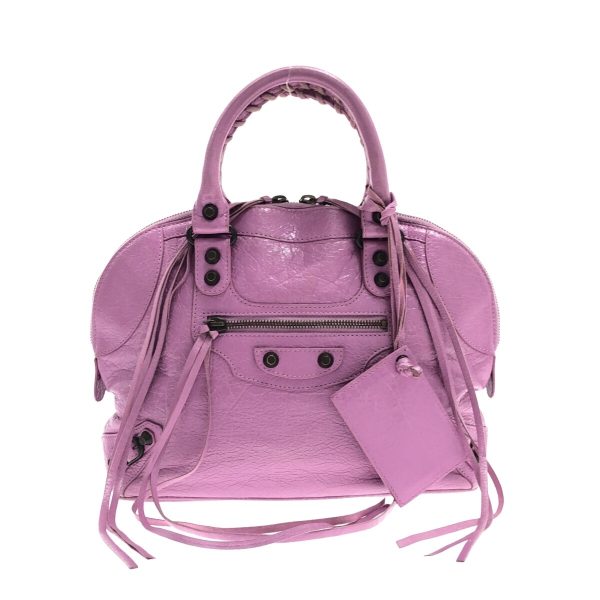 37349976 1 Balenciaga Classic Bowling Leather Handbag Purple