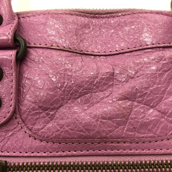 37349976 11 Balenciaga Classic Bowling Leather Handbag Purple