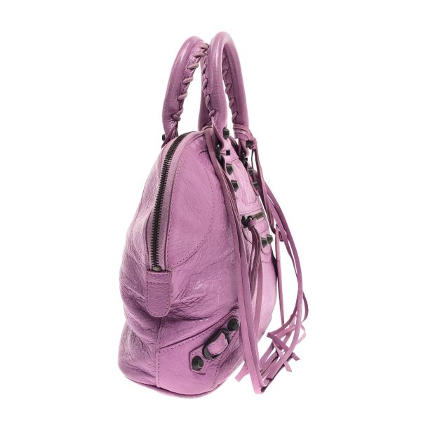 37349976 2 Balenciaga Classic Bowling Leather Handbag Purple