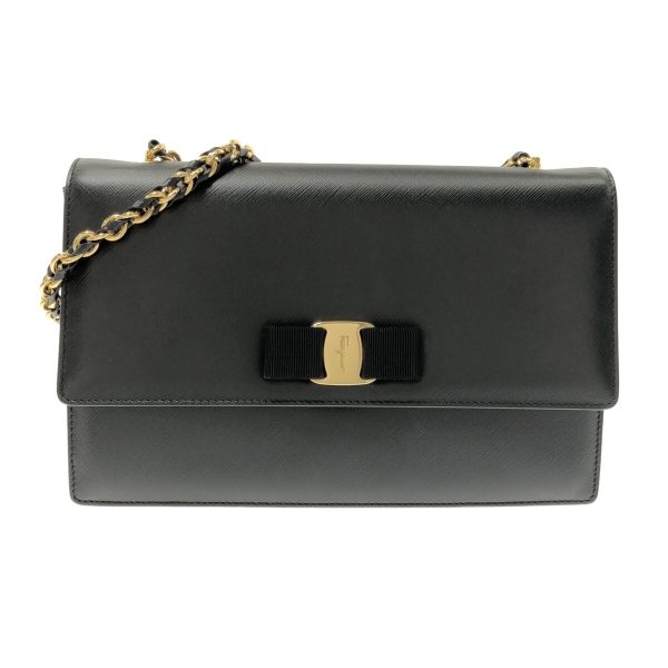 37356426 1 Salvatore Ferragamo Genie Vara Chain Shoulder Bag Black