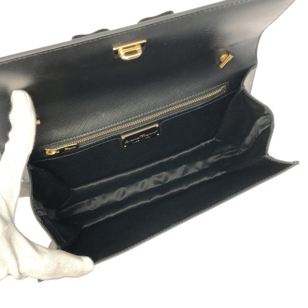 37356426 6 Salvatore Ferragamo Genie Vara Chain Shoulder Bag Black