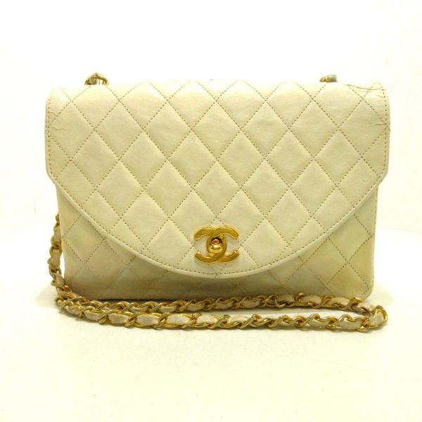 37364436 1 Chanel Single Flap Shoulder Bag Lambskin Ivory