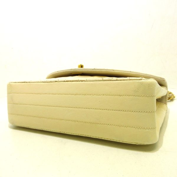 37364436 4 Chanel Single Flap Shoulder Bag Lambskin Ivory