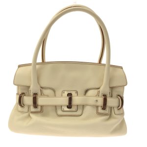 37385133 1 Salvatore Ferragamo Leather Handbag Ivory