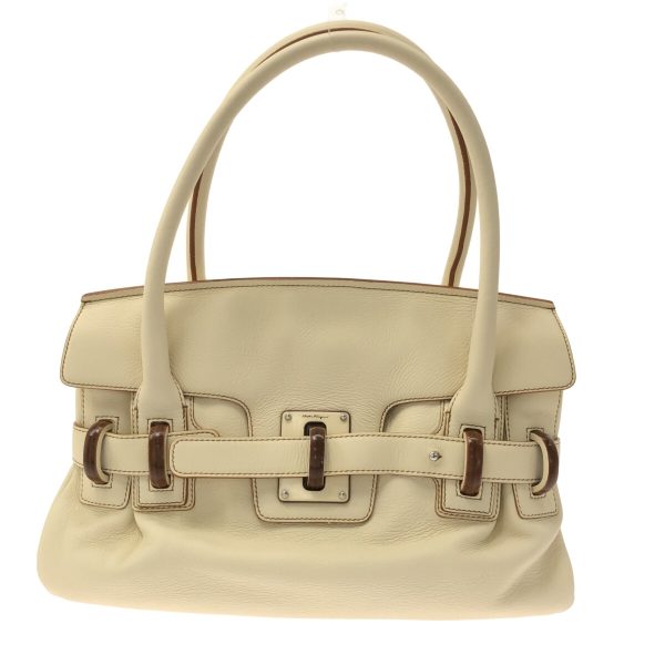 37385133 1 Salvatore Ferragamo Leather Handbag Ivory