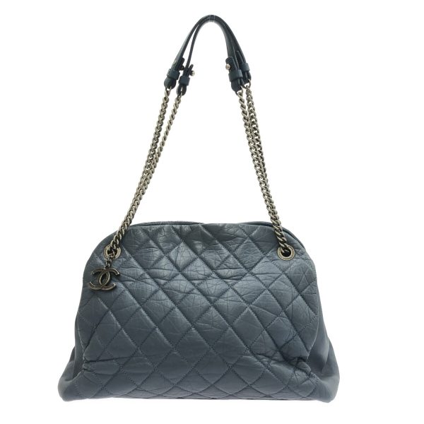 37388710 1 Chanel Mademoiselle Bowling Bag Leather Blue