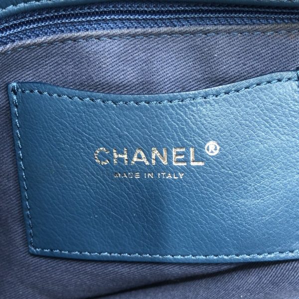 37388710 7 Chanel Mademoiselle Bowling Bag Leather Blue