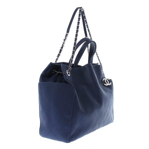 37390341 2 Chanel Wild Stitch Tote Bag Caviar Navy