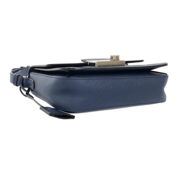 37391855 4 Prada Shoulder Bag Saffiano Leather Blue