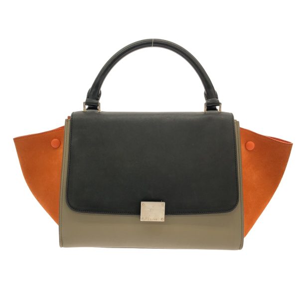 37391878 1 Celine Trapeze Leather Suede Handbag Gray