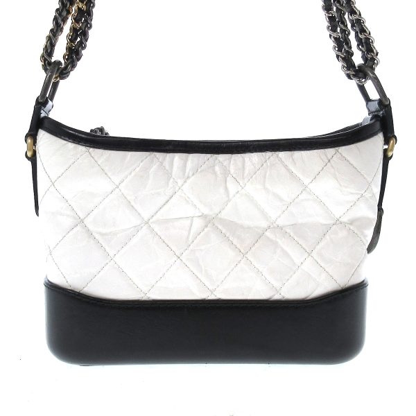 37393683 3 Chanel Small Hobo Shoulder Bag Calfskin White Black