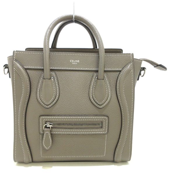 37394050 1 Celine Luggage Nano Shopper Drummed Calf Handbag Gray