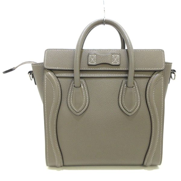 37394050 3 Celine Luggage Nano Shopper Drummed Calf Handbag Gray