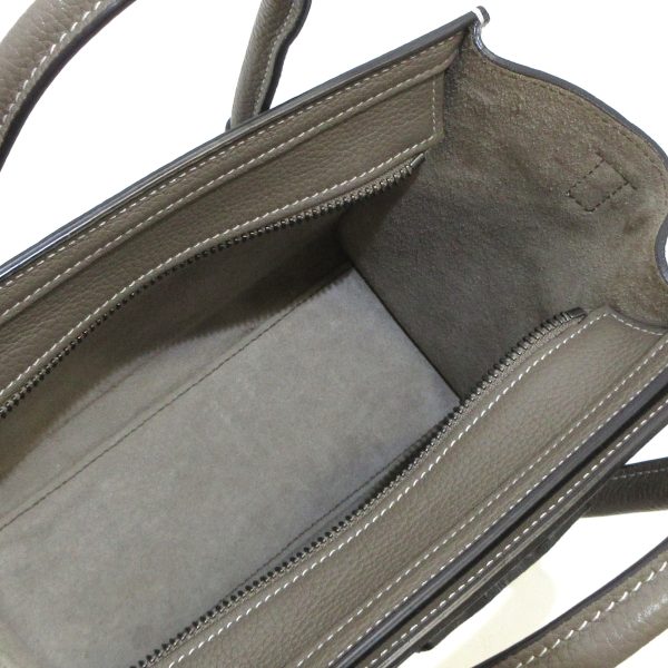 37394050 6 Celine Luggage Nano Shopper Drummed Calf Handbag Gray