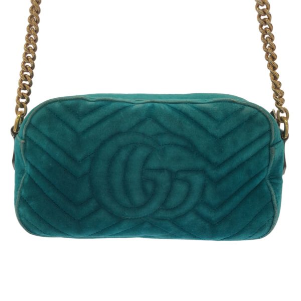 37394234 3 Gucci GG Marmont Shoulder Bag Green Velor