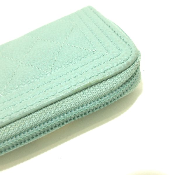 37395415 6 Chanel Boy Chanel Matelasse Coin Case Round Zipper Gold Hardware Caviar Skin Light Blue