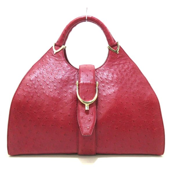 37397366 1 Gucci Stirrup Handbag Red Ostrich