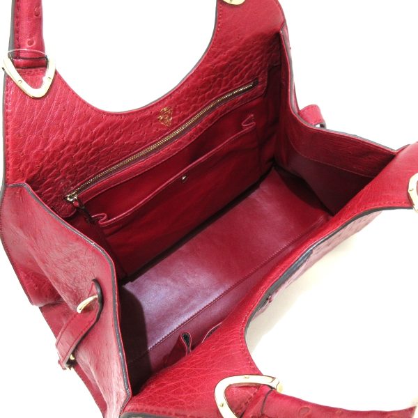 37397366 6 Gucci Stirrup Handbag Red Ostrich