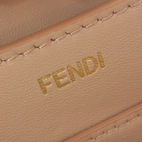 37397386 7 Fendi Handbag Leather Pink Beige