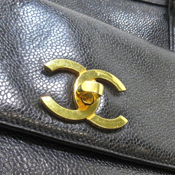 37397418 13 Chanel Handbag Caviar Skin Black