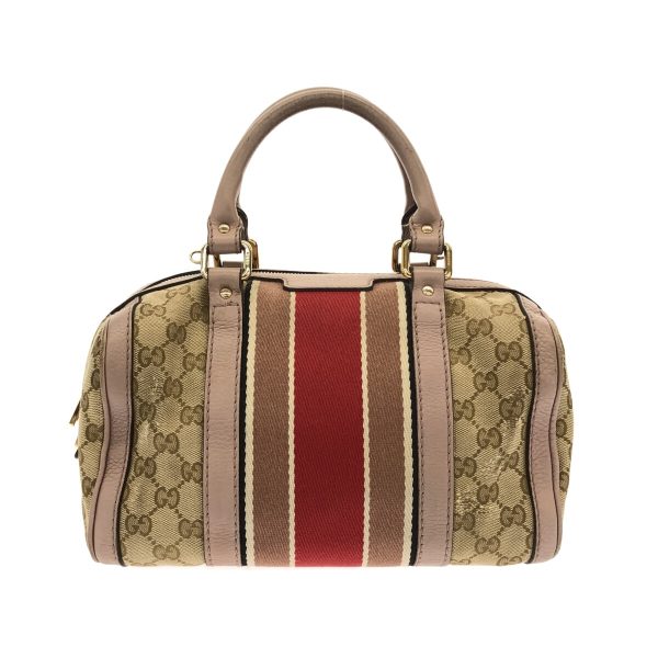 37397976 1 Gucci GG Sherry Handbag Beige Red Jacquard