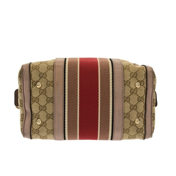 37397976 4 Gucci GG Sherry Handbag Beige Red Jacquard