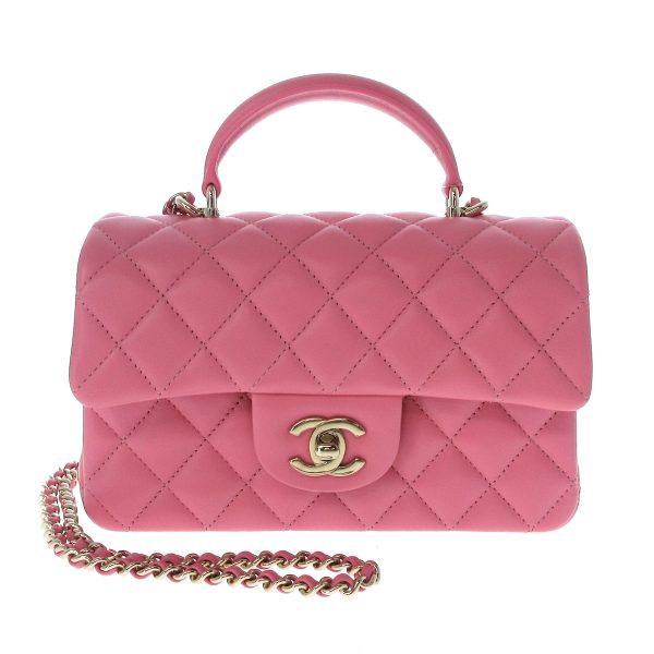 37397992 1 Chanel Top Handle Mini Handbag Lambskin Pink