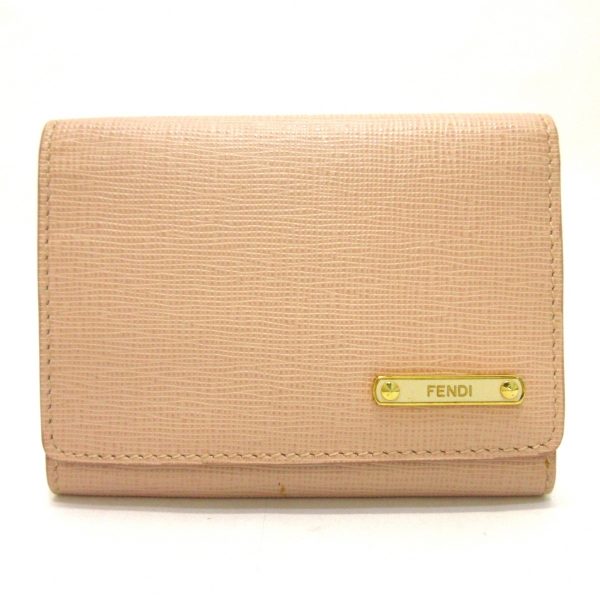 37403217 1 Fendi Card Holder Leather Pink Beige