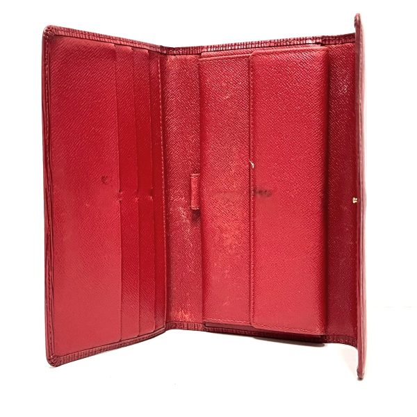 37409722 3 Louis Vuitton Porte Tresor Leather Long Wallet Castilian Red