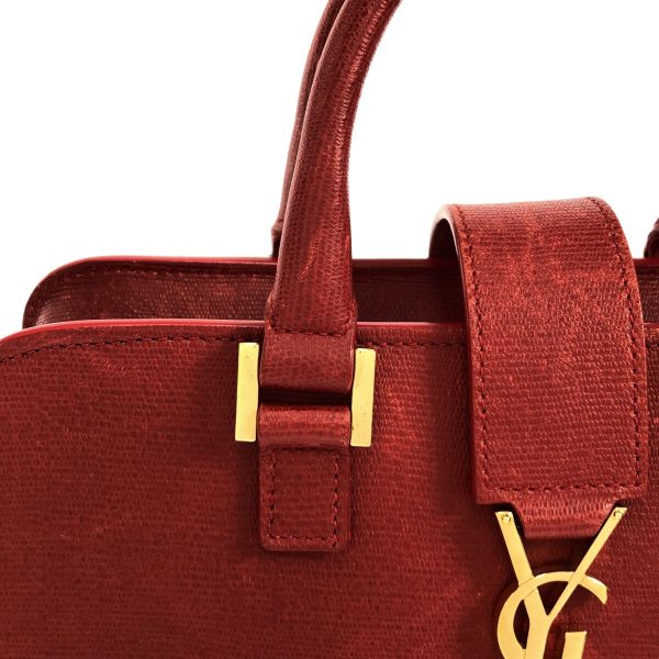 37410844 9 Saint Laurent Paris Baby Cabas Leather Handbag Red