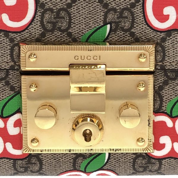 37411427 10 Gucci GG Apple Print Shoulder Bag Beige PVC