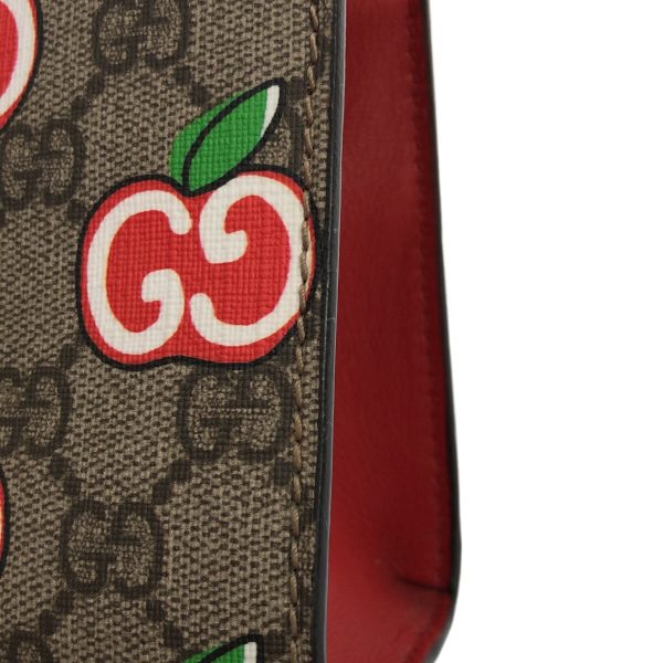 37411427 13 Gucci GG Apple Print Shoulder Bag Beige PVC