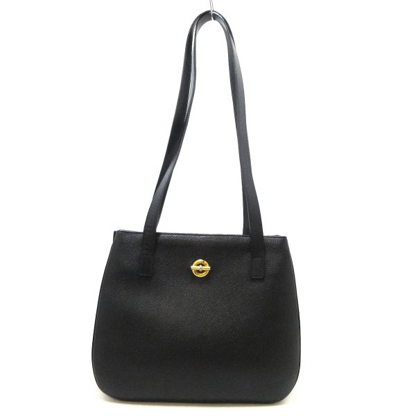 37412389 1 Celine Gold Hardware Leather Shoulder Bag Black